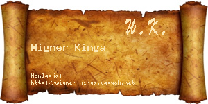 Wigner Kinga névjegykártya